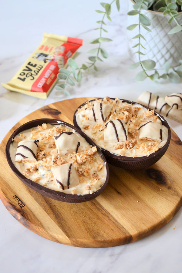 White Choc Wafer Cheesecake Easter Eggs By @veganshannon