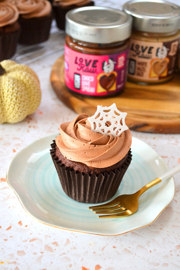 Triple Chocolate Halloween Cupcakes (with a gooey choc centre)
