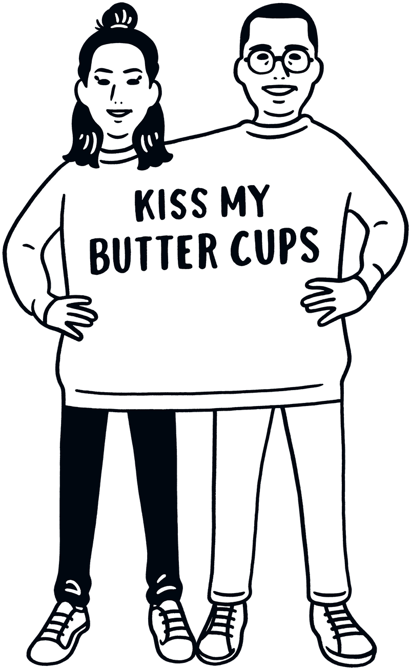 LoveRaw Rimi and Manav kiss my butter cups illustrations