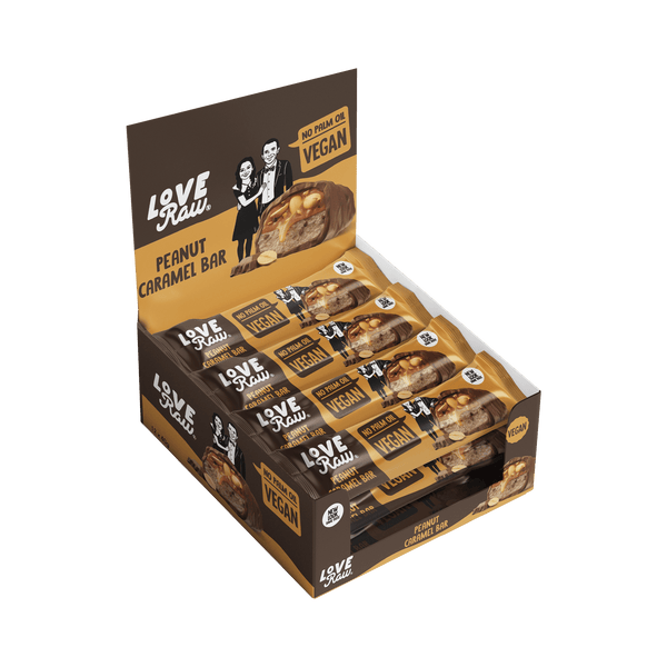 Peanut Caramel Bar Box M:lk Choc 12x40 g LoveRaw
