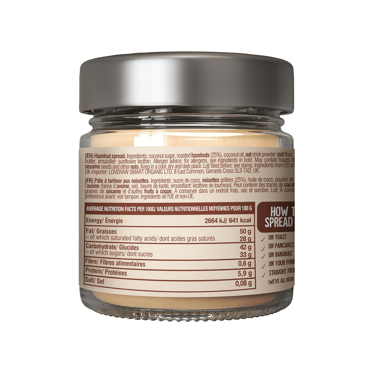 Hazelnut Spread 'White Hazel Daze' 250 g LoveRaw