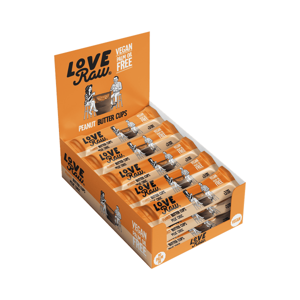 M:lk Choc Peanut Butter Cups Box 12x39 g LoveRaw