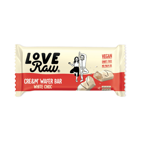 White Choc Cre&m Wafer Bar Box 12x43 g LoveRaw