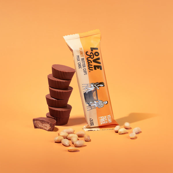 M:lk Choc Peanut Butter Cups Box 12x39 g LoveRaw