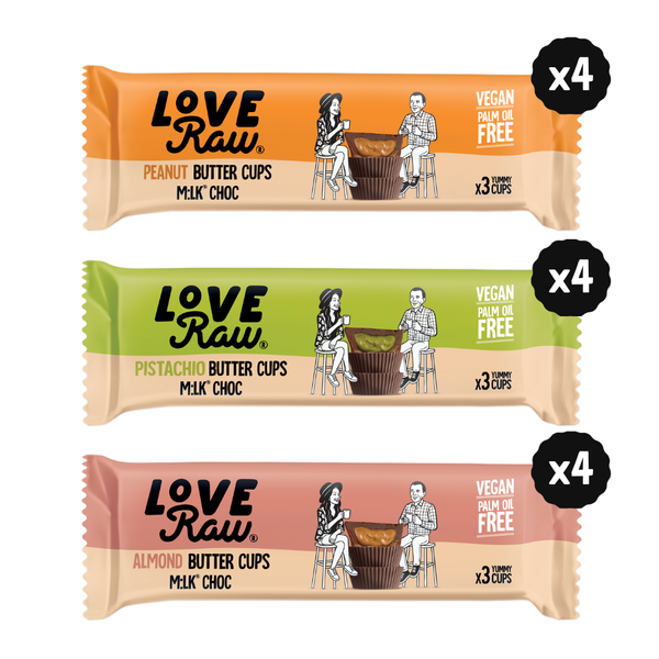 Nut Butter Cups Mixed Box 12x39 g LoveRaw